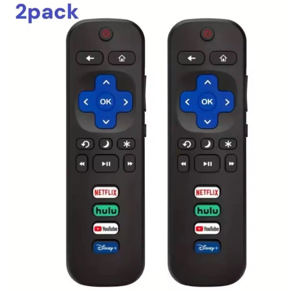 2 Pack Replacement Remote FIT For ROKU TV TCL/Sanyo/Element/Haier/RCA/LG/Philips